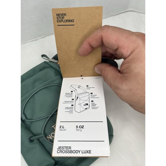 The North Face Jester Crossbody Luxe Bag Dark Sage(Green)/Burnt Gold New W Tags - Picture 8 of 11